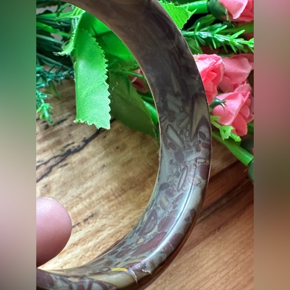 🔥🌟 STUNNING 🌟🔥 Natural Brown Red Jade Bangle Bracelet APPROX 6.67-7.5 size - Picture 8 of 9